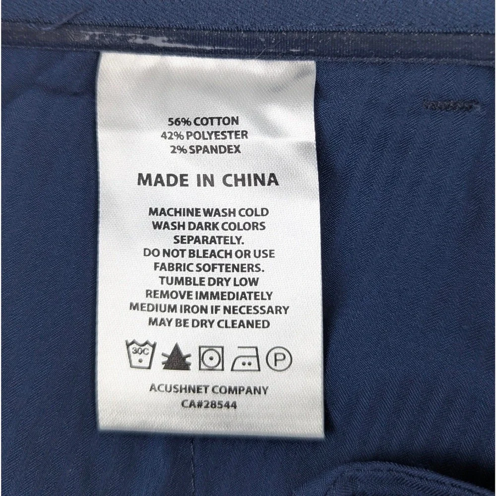 FootJoy Mens Navy Blue Performance Golf Pants Straight Leg 34x30 FJ Gripper